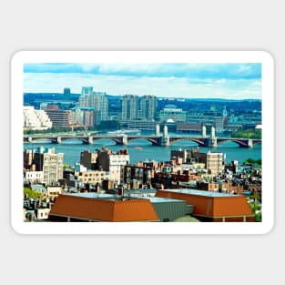 Longfellow Bridge and Boston Skyline Sticker